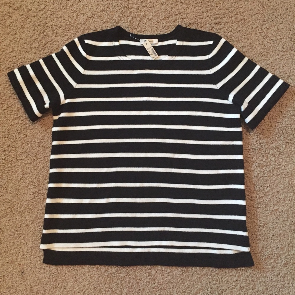 Madewell Wool Blend Striped Sweater Sz L NWT‎
